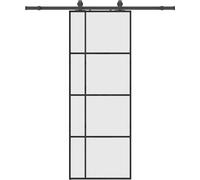 vidaXL Porte coulissante avec ferrure noire 76x205 cm verre ESG