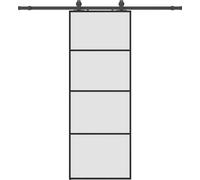 vidaXL Porte coulissante avec ferrure noire 76x205 cm verre ESG