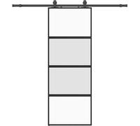 vidaXL Porte coulissante avec ferrure noire 76x205 cm verre trempé