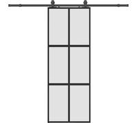 vidaXL Porte coulissante avec ferrure noire 76x205 cm verre trempé