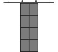 vidaXL Porte coulissante avec ferrure noire 76x205 cm verre trempé