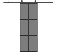 vidaXL Porte coulissante avec ferrure noire 76x205 cm verre trempé