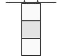 vidaXL Porte coulissante avec ferrure noire 76x205 cm verre trempé