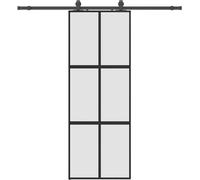 vidaXL Porte coulissante avec ferrure noire 76x205 cm verre trempé