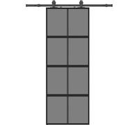 vidaXL Porte coulissante avec ferrure noire 76x205 cm verre trempé