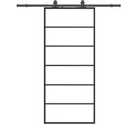 vidaXL Porte coulissante avec ferrure noire 90x205 cm verre ESG