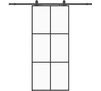 vidaXL Porte coulissante avec ferrure noire 90x205 cm verre ESG