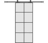 vidaXL Porte coulissante avec ferrure noire 90x205 cm verre ESG