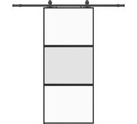 vidaXL Porte coulissante avec ferrure noire 90x205 cm verre trempé