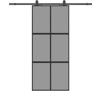 vidaXL Porte coulissante avec ferrure noire 90x205 cm verre trempé