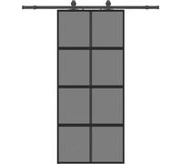 vidaXL Porte coulissante avec ferrure noire 90x205 cm verre trempé