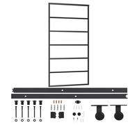 vidaXL Porte coulissante avec ferrure verre ESG & aluminium 102x205 cm