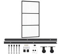 vidaXL Porte coulissante avec ferrure verre ESG & aluminium 102x205 cm