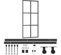 vidaXL Porte coulissante avec ferrure verre ESG & aluminium 90x205 cm