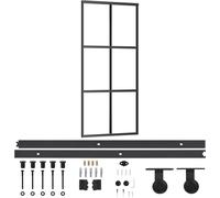 vidaXL Porte coulissante avec ferrure verre ESG & aluminium 90x205 cm