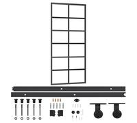 vidaXL Porte coulissante avec ferrure verre ESG & aluminium 90x205 cm