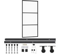 vidaXL Porte coulissante avec ferrure verre ESG & aluminium 90x205 cm