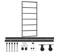 vidaXL Porte coulissante avec ferrure verre ESG & aluminium 90x205 cm