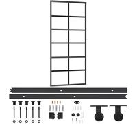 vidaXL Porte coulissante avec ferrure verre ESG & aluminium 90x205 cm