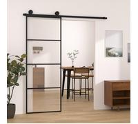 vidaXL Porte coulissante avec ferrure 76x205 cm Verre ESG & aluminium