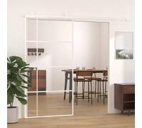 vidaXL Porte coulissante verre ESG et aluminium 102,5x205 cm blanc