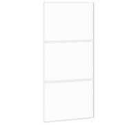 vidaXL Porte coulissante blanche 102,5x205 cm verre trempé et aluminium