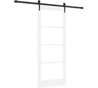 vidaXL Porte coulissante blanche et noire 83 x 202 cm