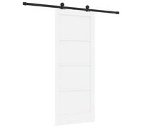 vidaXL Porte coulissante blanche et noire 83 x 202 cm Bois de pin massif