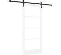 vidaXL Porte coulissante blanche et noire 93 x 202 cm
