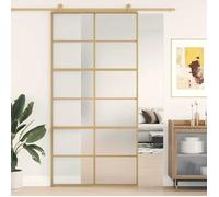 vidaXL Porte coulissante Golden 102,5x205 cm Mat verre ESG et aluminium