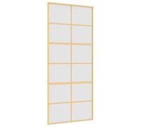 vidaXL Porte coulissante Golden 90x205 cm – verre ESG dépoli et aluminium doré
