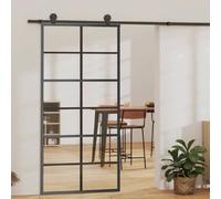 vidaXL Porte coulissante et quincaillerie - Verre et Aluminium - 90x205 cm