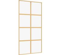 vidaXL Porte coulissante Golden 102,5x205 cm ESG-verre clair et aluminium