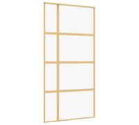 vidaXL Porte coulissante Golden 102,5x205 cm ESG-verre clair et aluminium