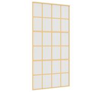 vidaXL Porte coulissante doré 102,5x205 cm verre ESG dépoli aluminium