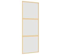 vidaXL Porte coulissante Golden 76x205 cm Mat verre ESG et aluminium