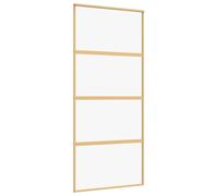 vidaXL Porte coulissante Golden 90x205 cm ESG-verre clair et aluminium
