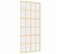 vidaXL Porte coulissante Golden 90x205 cm ESG-verre clair et aluminium
