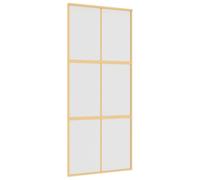 vidaXL Porte coulissante Golden 90x205 cm Mat verre ESG et aluminium