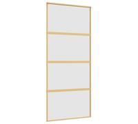 vidaXL Porte coulissante Golden 90x205 cm Mat verre ESG et aluminium