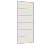 vidaXL Porte coulissante Golden 90x205 cm Mat verre ESG et aluminium