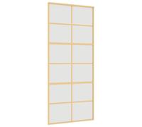 vidaXL Porte coulissante Golden 90x205 cm – verre ESG dépoli et aluminium doré