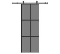 vidaXL Porte coulissante kit de quincaillerie trempé verre aluminium, porte coulissante sur rail, porte coulissante 3332983
