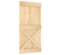 vidaXL Porte coulissante NARVIK, 100 x 210 cm (213,5 cm), finition naturelle et noire