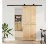 vidaXL Porte coulissante NARVIK, 80 x 210 cm (213,5 cm), finition naturelle et noire