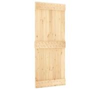 vidaXL Porte coulissante NARVIK 85 x 210 cm (213,5 cm) Naturel et noir, Quincaillerie de porte coulissante moderne, mécanisme gain de place, rail en bois pour diviseurs d'intérieur
