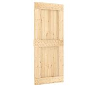 vidaXL Porte coulissante NARVIK 85 x 210 cm (213,5 cm) Naturel et noir, Quincaillerie de porte coulissante moderne, mécanisme gain de place, rail en bois pour diviseurs d'intérieur