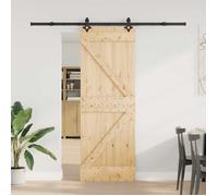 Porte coulissante vidaXL NARVIK, finition naturelle et noire, 70 x 210 cm (213,5 cm)