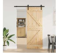 vidaXL Porte coulissante NARVIK, 80 x 210 cm (152,5 cm), finition naturelle et noire