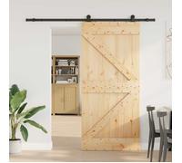 Porte coulissante vidaXL NARVIK, finition naturelle et noire, 90 x 210 cm (213,5 cm)